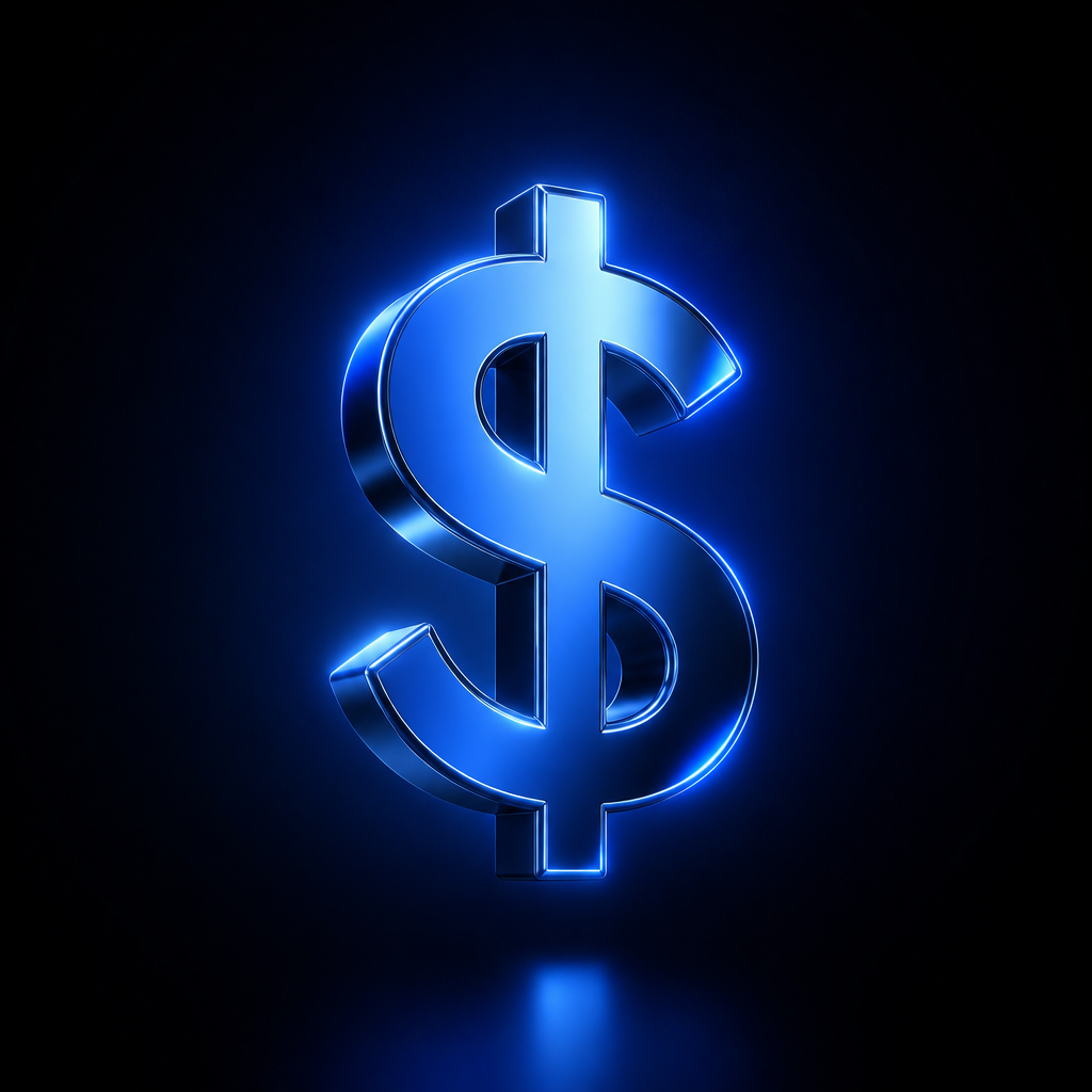 Sleek blue dollar sign